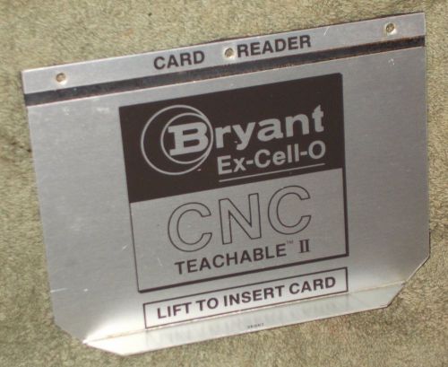 Bryant Grinder, Ex-Cell-O Legend Plate