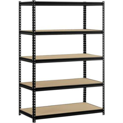48&#034;w x 24&#034;d x72&#034;h 5-shelf steel shelving, black holds 4000 lbs adjustable strong for sale
