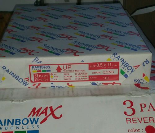 Rainbow Max NCR Carbonless 3 Parts Reverse Paper for Laser &amp; Inkjet Printer,