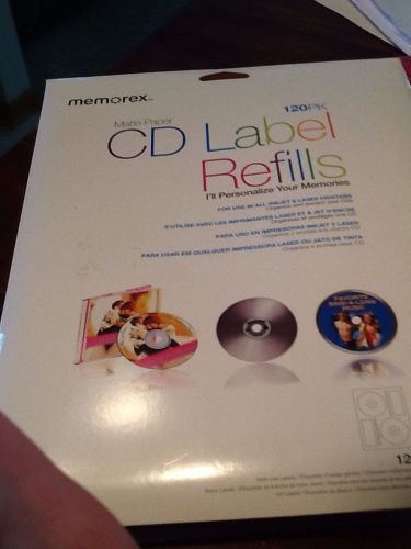 Memorex CD/DVD White Label Refills 120 pack Create custom design New Sealed Pack