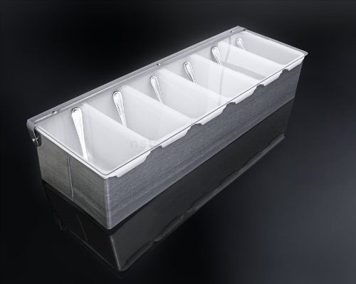 Stainless Steel Condiment Dispenser with 6 Compartments
