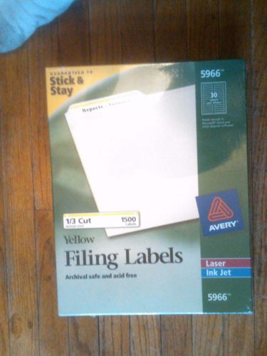 Avery 5966 Yellow Permanent File Folder Labels with TrueBlock 1,500/Pk 1,500/Pk