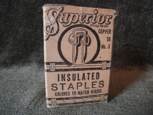 Superior Copper No. 3 Insulated Staples for Radio Lamp Bell Phone Open Box of 38