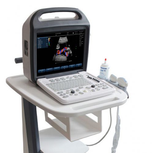 Ultrasound color doppler portable device with free convex probe best image for sale