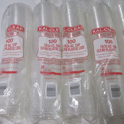 Lot of 4 Fabri-Kal Kal-Clear LKC 16 / 24 Oz Clear Plastic Drink Cup Lid 100 pk