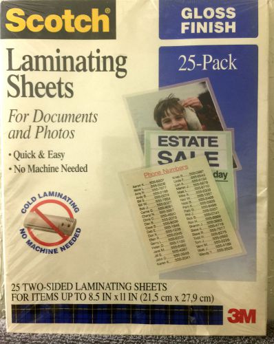 SCOTCH TWO SIDED SELF LAMINATING SHEETS (25) 8.5&#034; X 11&#034; FACTORY SEALED