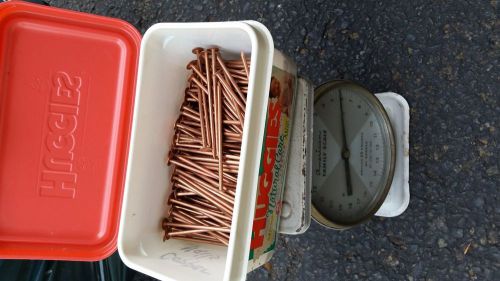 4&#034; Smooth Plain Shank Solid Copper Roofing Nails 10 ga (200 pcs)