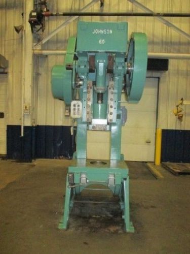 60 ton johnson model #60 open back inclinable single crank press for sale