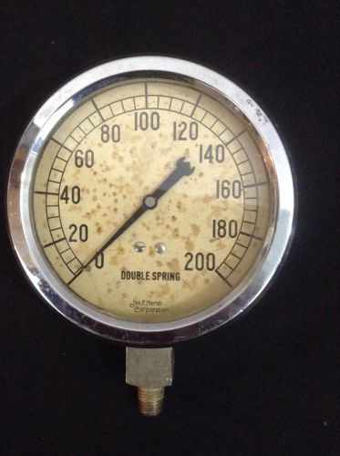 VINTAGE 5&#034; Jas P. MARSH DOUBLE SPRING Very Heavy 5&#034; Pressure Gauge