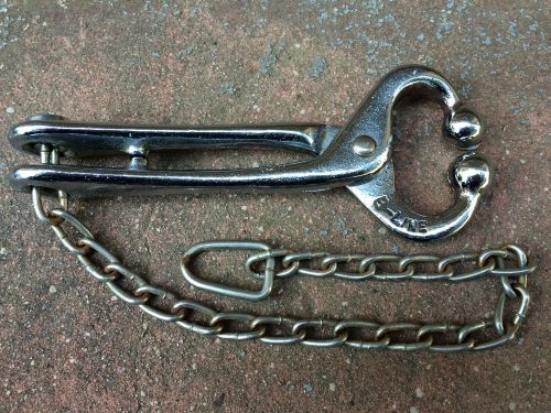 Bull Cow Nose Lead 8&#034; with 16&#034; Chain Chrome Steel Farm Ranch Veterinary