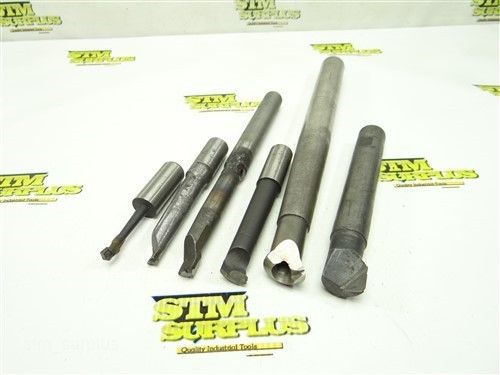 ASSORTED LOT OF 6 HSS &amp; CARBIDE TIPPED BORING BARS 7/32&#034; TO 3/8&#034;