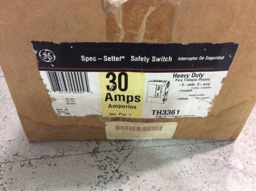 Ge General Electric Heavy Duty Safety Switch TH3361 30 Amp 600 Volt Fusible