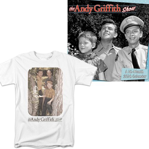 NEW (Set) The Andy Griffith Show 2016 Wall Calendar &amp; Tree Pose T-Shirt LG