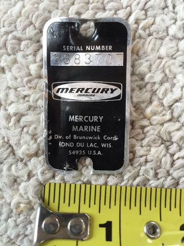 Vintage Engine ENGINE ID Block Serial No Metal Tag Sign Where Curry Marine Boat