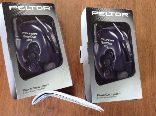 2 Pair of Peltor Powercom Plus 2 Way Radio/ Hard Hat Helmet Attachment