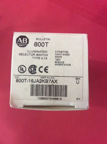 Allen Bradley Illuminated Selector Switch 800T-16JA2KB7AX Ser U