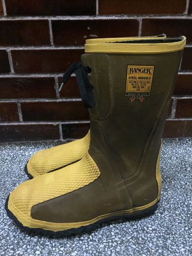 RANGER STEEL MIDSOLE Boots,Union Made in USA Steel Toe, Rubber Size 11 11.5