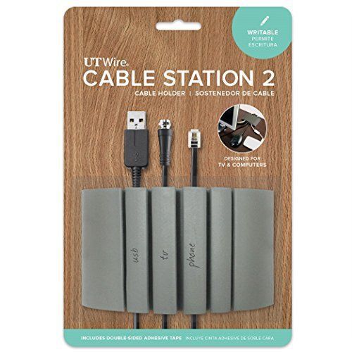 Ut wire utw-cs04-gy cable station-2 mountable organizer, writable grey for sale