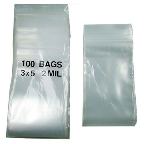 100 - 3x5 clear ziplock bags 2mil a+ zip lock bag for sale