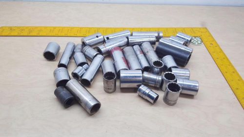 Mixed Lot 10Lbs+ 1/2&#034; Dr SAE USA Made Sockets SK, Wright, Proto, Stanley, &amp; More