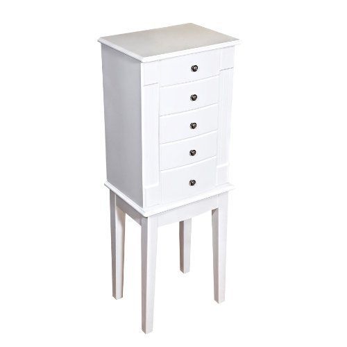Mele &amp; Co. Vanna Jewelry Armoire in White 13 1/2&#034; W x 10 1/2&#034; D x 36&#034; H