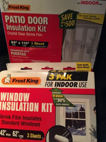 Frost King Indoor Window Insulation Kit V73/3 42&#034;x62&#034; 3Sheets &amp; patio door 7&#039;x9&#039;