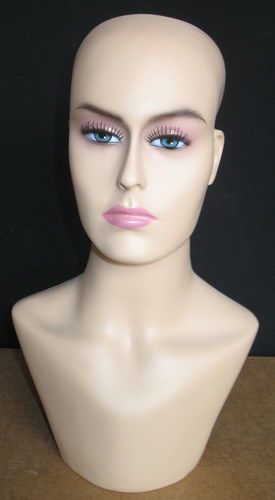 New! 17&#034;H Flesh Female Mannequin Head Torso Form Bust 4