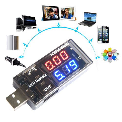 USB Charger Current Voltage Charging Detector Battery Tester Volt Meter Ammeter