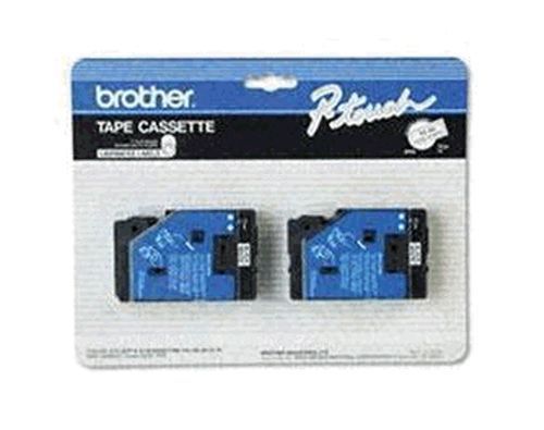 Brother tc20 laminated tape black white .5&#034; x 25&#039;  2 pk for sale