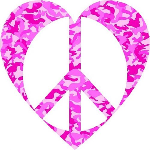 30 Custom Pink Camo Peace Heart Personalized Address Labels