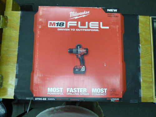 Milwaukee 2704-22 M18 Fuel Red Lithium XC5.0 1/2&#034; Hammer Drill/Driver Kit *NEW*