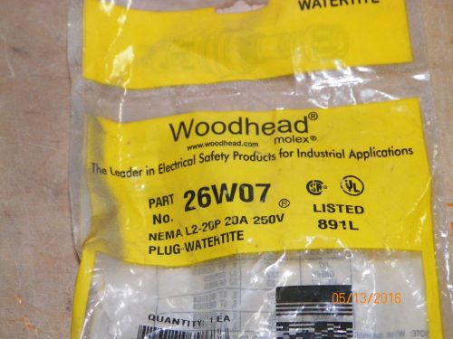 Woodhead Watertite PLug Part# 26W07, L2-20P 20A 250V