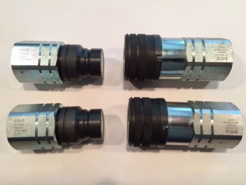 HYDRAULIC QUICK DISCONNECT COUPLINGS EATON 16FFS106UN &amp; 16FFP106UN SET OF 2 EACH