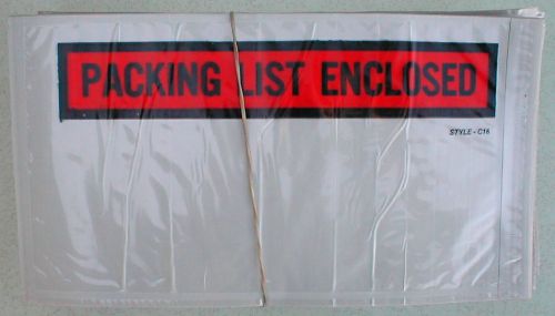100 &#039;PACKING LIST ENCLOSED&#039; PEEL &amp; STICK ENVELOPES 10&#034; x 5.5&#034; CLEAR