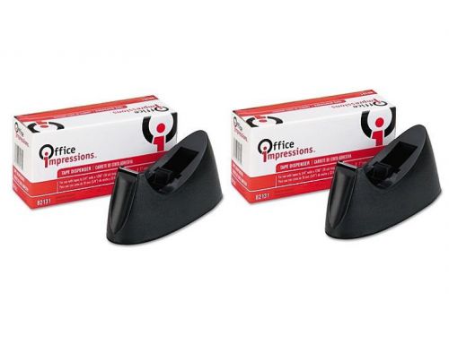 Office Impressions Tape Dispenser for 1 Core Tapes Black ( Pack of 2  )
