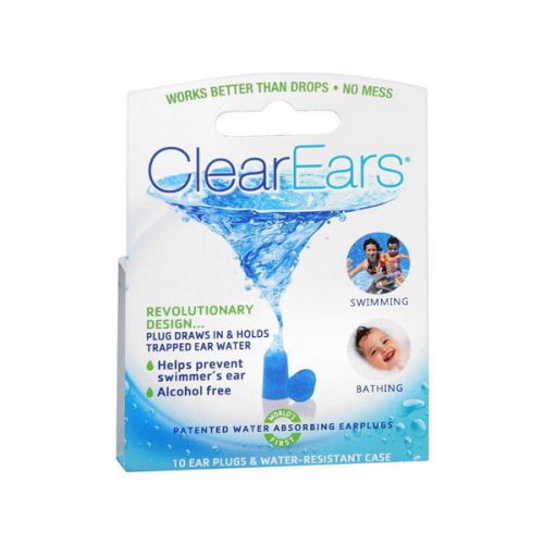 ClearEars Water Absorbing Earplugs 10 Count, Safe for Kids