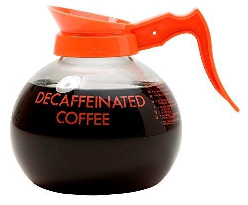 Wilbur curtis commercial coffee decanter - impact resistant - orange handle &amp; for sale