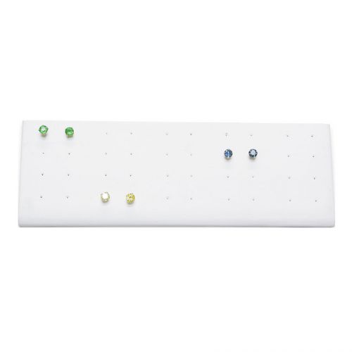 White faux leather panel stud earring jewelry display ! for sale
