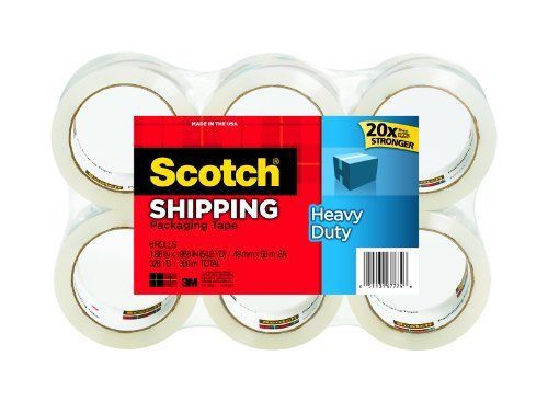 Scotch Heavy Duty Shipping Packaging Tape, 1.88 Inches x 54.6 Yards, 6-Rolls