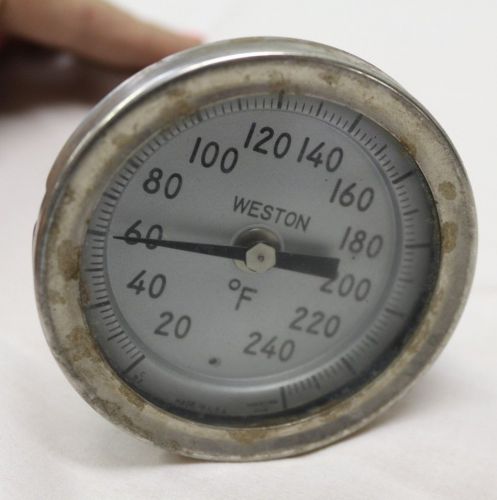 Vintage weston 3&#034; dial 240 deg thermometer for sale