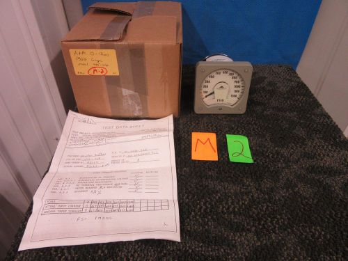 A &amp; m instruments 0-1200 psi gauge meter 495-068 military 4.5&#034; square dc white for sale