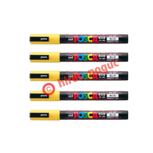 Uni posca paint marker yellow, 5 pens pc-3m free trackable shipping for sale