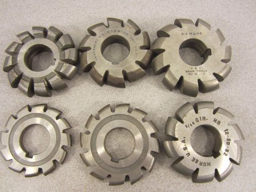 RADIUS MILLING CUTTERS  LOT OF 6  MORSE  R&amp;W  NTD&amp;T Co.  UTD Co.   NICE