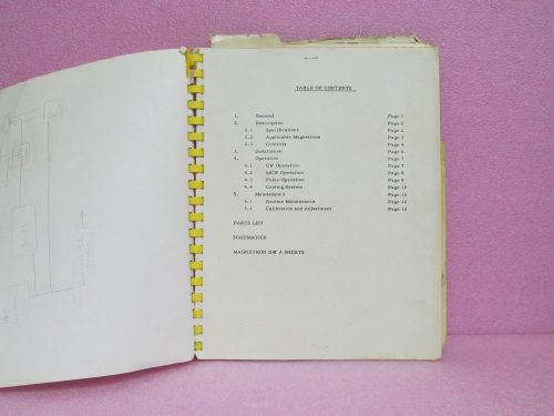 Litton Manual 218D Microwave Power Source Instruction Manual w/Schematics (1964)