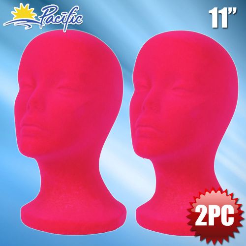 11&#034; styrofoam foam pink velvet mannequin manikin head display wig hat glasses for sale