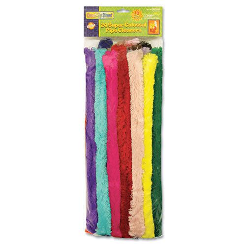 Super colossal pipe cleaners, 18&#034; x 1&#034;, metal wire, polyester, 24 colors for sale