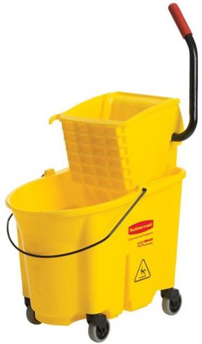 35 Qt. Wavebrake Floor Surface Cleaning, Janitorial Yellow Mop Bucket/Wringer