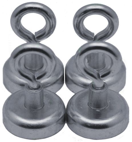 4 Eye Bolt Neodymium Hook Magnets - each holds ** 25 lbs **