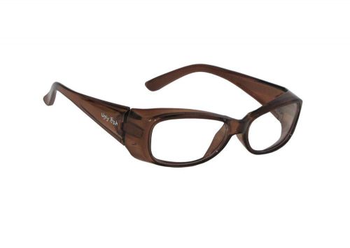 New ugly fish safety glasses flame, brown frame, clear lens + mens for sale