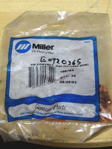 Miller 198784 .045&#034; contact tip for fc-1260 series mig gun  bags of 25 *new* for sale